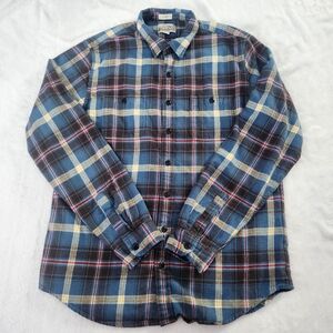 J. CREW Mens Multicolor Midweight Plaid Flannel Classic Fit Button Down Shirt LT